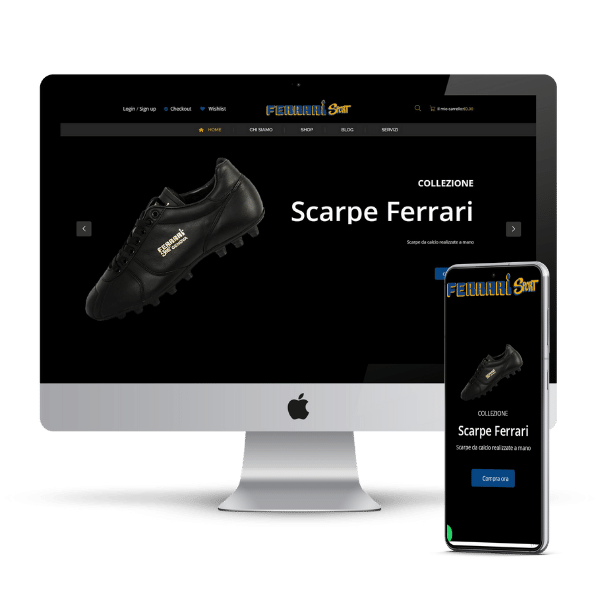 Realizzazione Sito Web Ferrari Sport Negozio di Articoli Sportivi