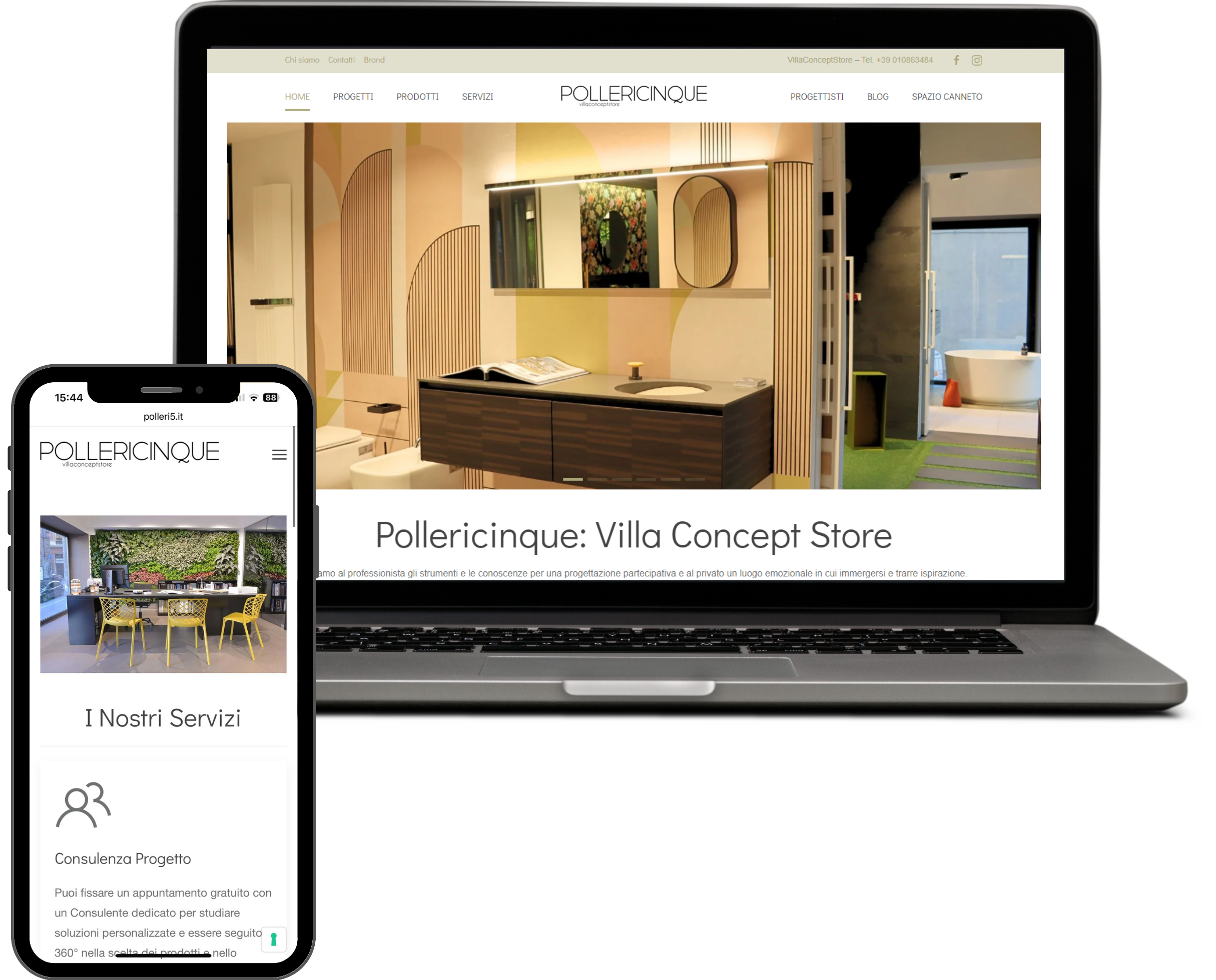 Mockup PC e smartphone sito pollericinque